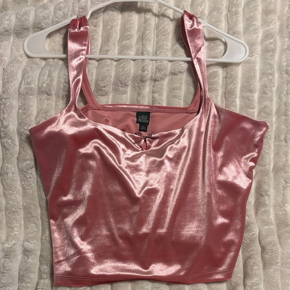 Wild Fable Metallic Pink Crop Top